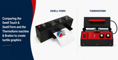 Comparing Swell Form and Swell Touch and then the Thermoform machine and Brailon to create tactile graphics.