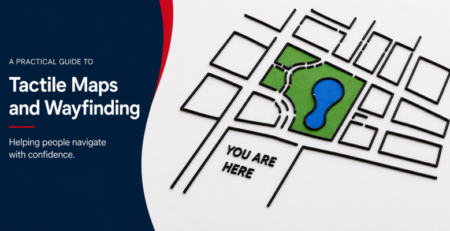 Swell Touch image showing map helping people to navigate