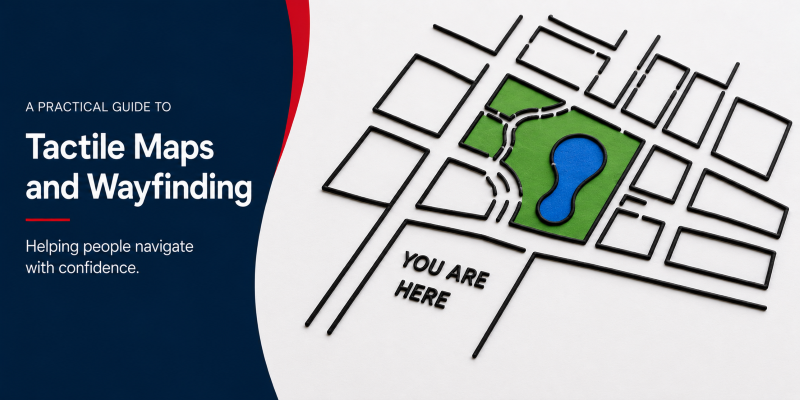 Swell Touch image showing map helping people to navigate