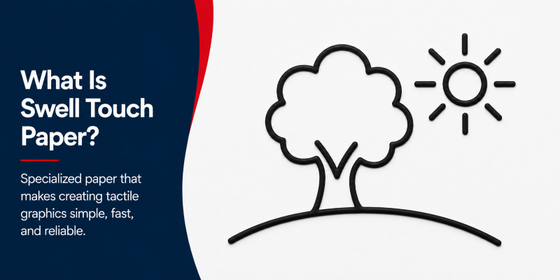 Swell Touch is a specialized paper that makes creating tactile graphics simple, fast, and reliable.
